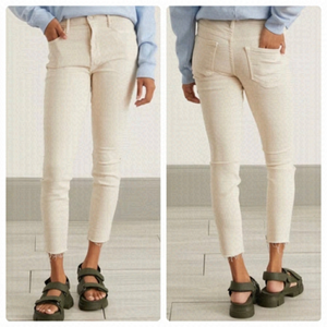 𝅺MOTHER Ivory The Looker Ankle Fray Gettin’ In Jeans US 25